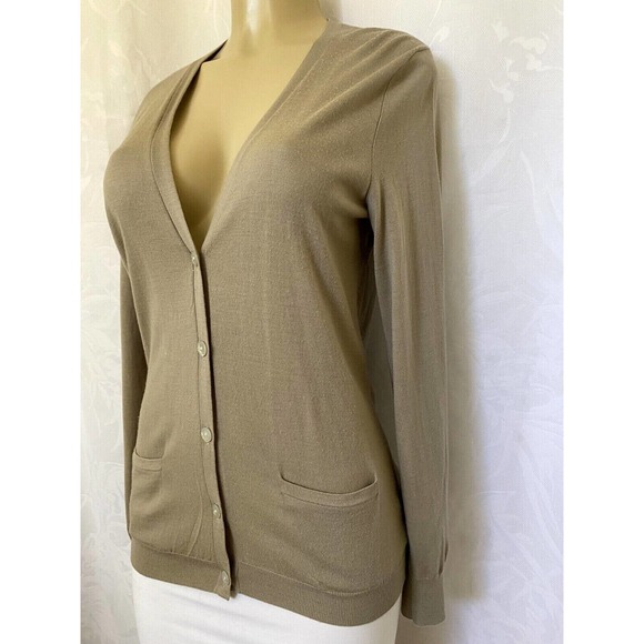 Ralph Lauren Black Label Cardigan Knit Top Blouse Long Sleeve V Neck Tau… - Picture 2 of 6